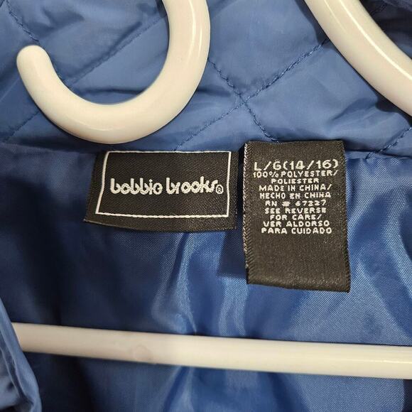 Bobbie Brooks Womens Blue Quilted Full zip Puffer Vest Sleeveless Size Large - Picture 4 of 4